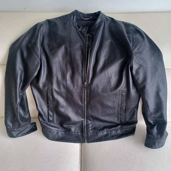 Versace mens leather jacket size 52 - Picture 2 of 4